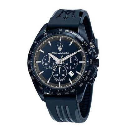 Orologio da uomo Maserati Traguardo cronografo in edizione limitata cinturino in caucciù quadrante blu al quarzo R8871612042 100