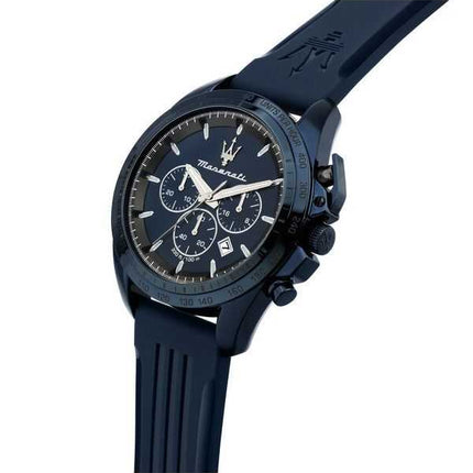 Orologio da uomo Maserati Traguardo cronografo in edizione limitata cinturino in caucciù quadrante blu al quarzo R8871612042 100