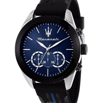 Maserati Traguardo Cronografo Cinturino in Gomma Quadrante Blu Sunray Quarzo R8871612044 100M Orologio da Uomo