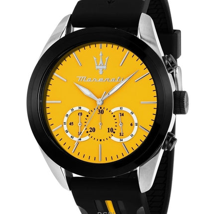 Maserati Traguardo Cronografo Cinturino in Gomma Quadrante Giallo Quarzo R8871612045 100M Orologio da Uomo