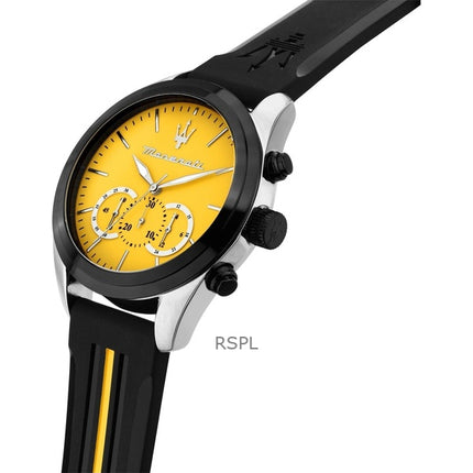 Maserati Traguardo Cronografo Cinturino in Gomma Quadrante Giallo Quarzo R8871612045 100M Orologio da Uomo