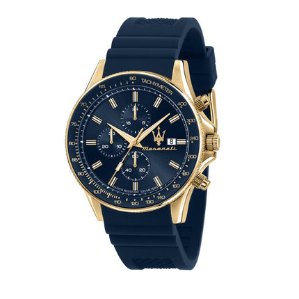 Maserati Sfida Chronograph Blue Sunray Dial Quartz R8871640004 100M Orologio da uomo