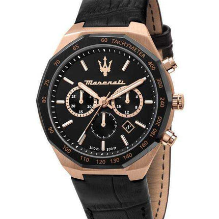Orologio da uomo Maserati Stile Cronografo quadrante nero opaco al quarzo R8871642001 100M
