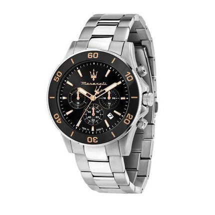 Orologio da uomo Maserati Competizione cronografo in acciaio inossidabile quadrante nero al quarzo R8873600003 100M