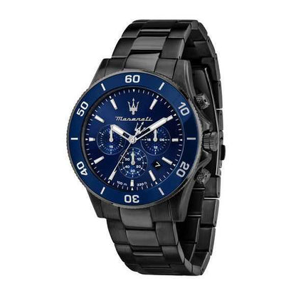 Orologio da uomo Maserati Competizione cronografo in acciaio inossidabile quadrante blu al quarzo R8873600005 100M
