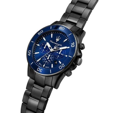 Orologio da uomo Maserati Competizione cronografo in acciaio inossidabile quadrante blu al quarzo R8873600005 100M
