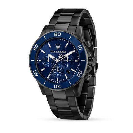 Orologio da uomo Maserati Competizione cronografo in acciaio inossidabile quadrante blu al quarzo R8873600005 100M