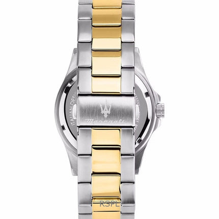 Orologio da uomo Maserati Competizione Two Tone Stainless Steel Blue Sunray Dial Quartz R8873600007 100M