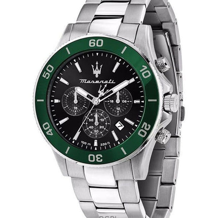 Maserati Competizione Cronografo Acciaio Inox Quadrante Nero Sunray Quarzo R8873600008 100M Orologio da Uomo