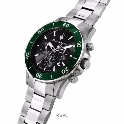 Maserati Competizione Cronografo Acciaio Inox Quadrante Nero Sunray Quarzo R8873600008 100M Orologio da Uomo