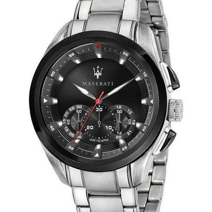 Orologio da uomo Maserati Traguardo cronografo in acciaio inossidabile quadrante nero al quarzo R8873612015 100M