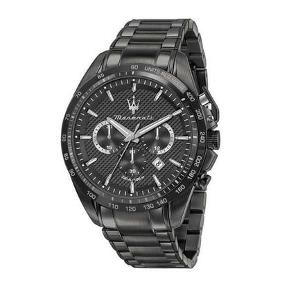 Orologio da uomo Maserati Traguardo cronografo in edizione limitata in acciaio inossidabile con rivestimento PVD al quarzo nero