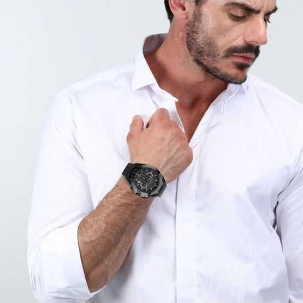 Orologio da uomo Maserati Traguardo cronografo in edizione limitata in acciaio inossidabile con rivestimento PVD al quarzo nero