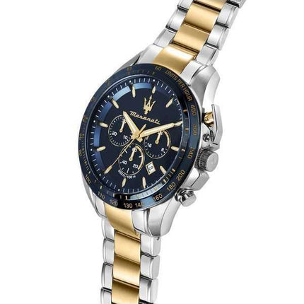 Orologio da uomo Maserati Traguardo in edizione limitata cronografo bicolore in acciaio inossidabile quadrante blu al quarzo R88