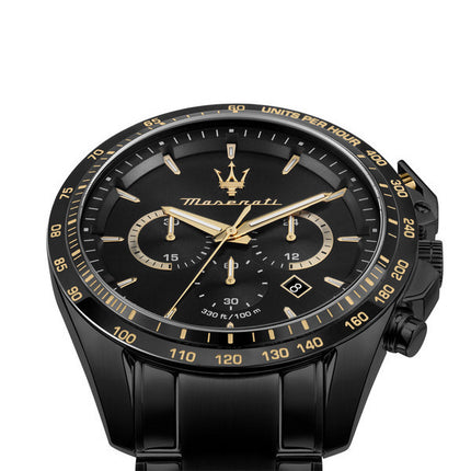 Orologio da uomo Maserati Traguardo in edizione limitata cronografo in acciaio inossidabile quadrante nero al quarzo R8873612051
