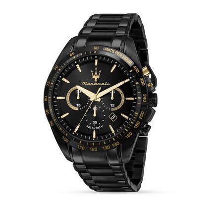 Orologio da uomo Maserati Traguardo in edizione limitata cronografo in acciaio inossidabile quadrante nero al quarzo R8873612051