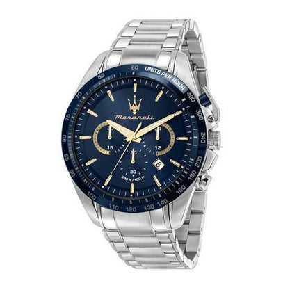 Orologio da uomo Maserati Traguardo in edizione limitata cronografo in acciaio inossidabile quadrante blu al quarzo R8873612052