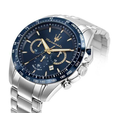 Orologio da uomo Maserati Traguardo in edizione limitata cronografo in acciaio inossidabile quadrante blu al quarzo R8873612052