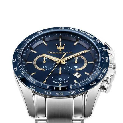 Orologio da uomo Maserati Traguardo in edizione limitata cronografo in acciaio inossidabile quadrante blu al quarzo R8873612052