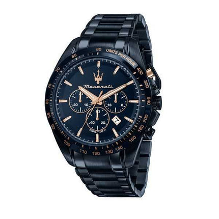 Orologio da uomo Maserati Traguardo Sport Cronografo in acciaio inossidabile quadrante blu al quarzo R8873612054 100M