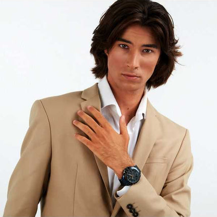 Orologio da uomo Maserati Traguardo Sport Cronografo in acciaio inossidabile quadrante blu al quarzo R8873612054 100M