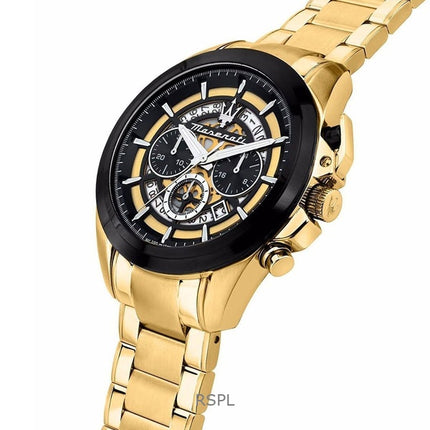 Maserati Traguardo Cronografo Oro Acciaio Inossidabile Quadrante Scheletrato Multicolore Quarzo R8873612058 Orologio da Uomo 100M