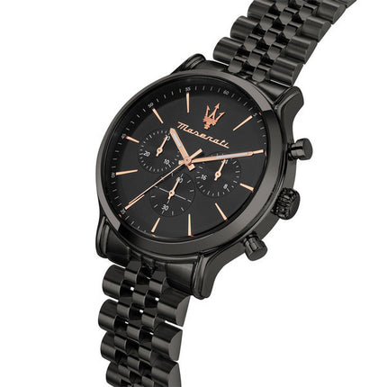 Orologio da uomo Maserati Epoca edizione limitata cronografo in acciaio inossidabile quadrante nero al quarzo R8873618019 100M