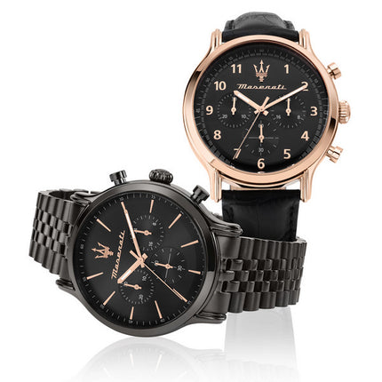 Orologio da uomo Maserati Epoca edizione limitata cronografo in acciaio inossidabile quadrante nero al quarzo R8873618019 100M