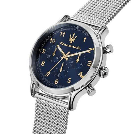 Orologio da uomo Maserati Epoca in edizione limitata, cronografo in acciaio inossidabile, quadrante blu, quarzo R8873618022 100M