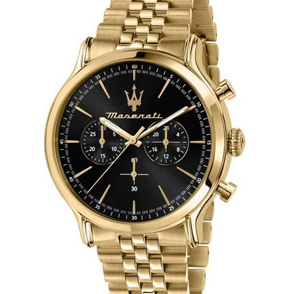 Orologio da uomo Maserati Epoca tono oro cronografo quadrante nero al quarzo R8873618023 100M