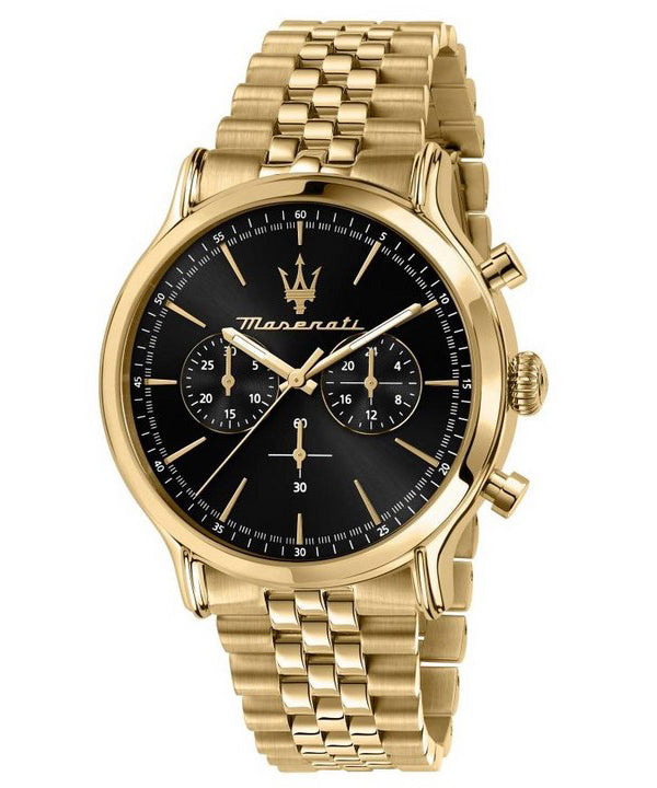Orologio da uomo Maserati Epoca tono oro cronografo quadrante nero al quarzo R8873618023 100M
