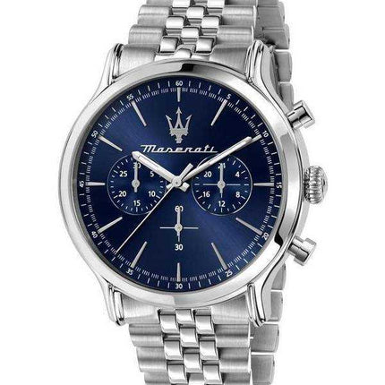 Orologio da uomo Maserati Epoca cronografo in acciaio inossidabile quadrante blu al quarzo R8873618024 100M