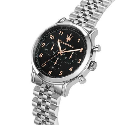 Orologio da uomo Maserati Epoca edizione limitata cronografo in acciaio inossidabile quadrante nero al quarzo R8873618029 100M