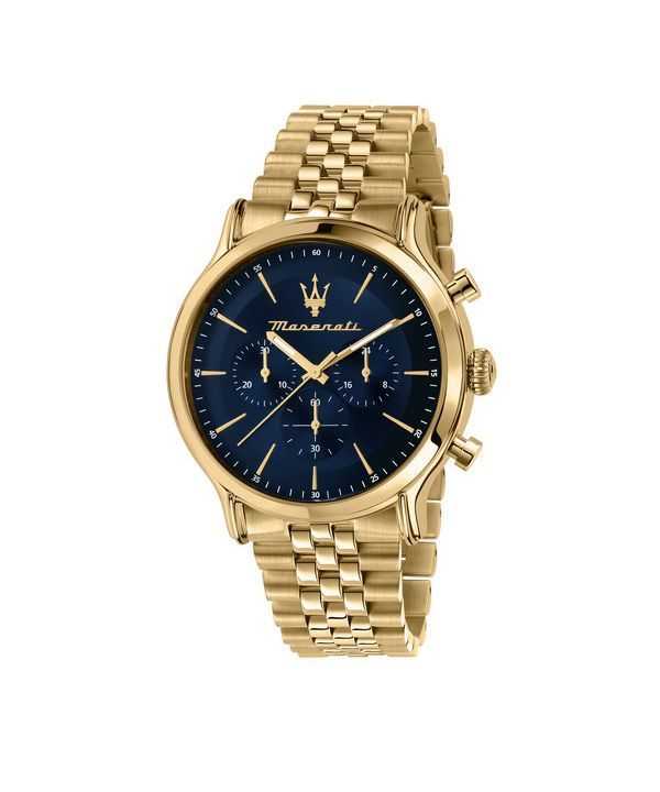 Orologio da uomo Maserati Epoca in edizione limitata cronografo tono oro inossidabile quadrante blu al quarzo R8873618031 100M
