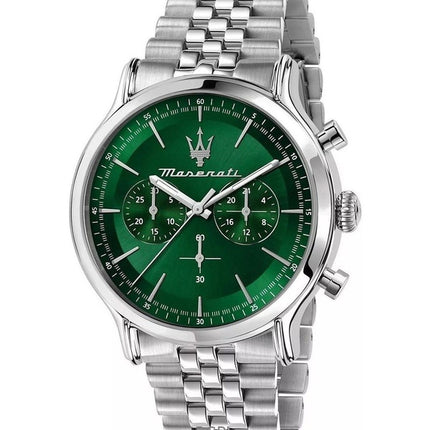 Maserati Epoca Cronografo Acciaio Inox Quadrante Verde Sunray Quarzo R8873618033 100M Orologio da Uomo
