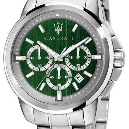 Orologio Maserati Successo cronografo quadrante verde in acciaio inossidabile al quarzo R8873621017 da uomo