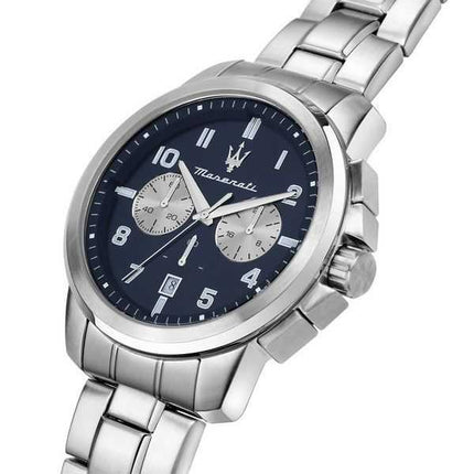 Orologio da uomo Maserati Successo cronografo in edizione limitata in acciaio inossidabile quadrante blu al quarzo R8873621029
