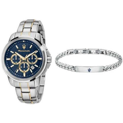 Maserati Successo Cronografo Acciaio inossidabile Quadrante blu Quarzo R8873621036 Orologio da uomo Set regalo