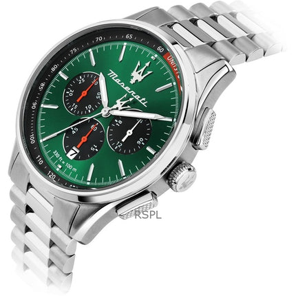 Maserati Sorpasso Cronografo Acciaio Inox Quadrante Verde Sunray Quarzo R8873624002 Orologio da Uomo 100M con Cinturino Extra