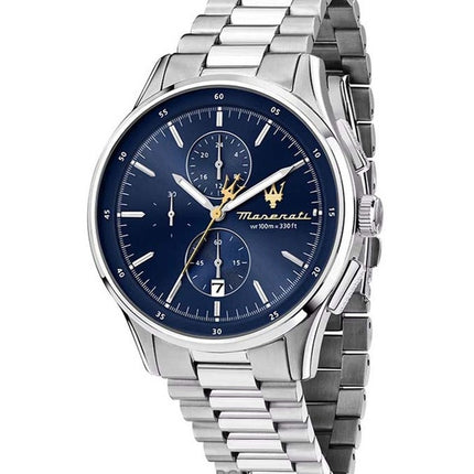 Maserati Sorpasso Cronografo Acciaio Inox Quadrante Blu Sunray Quarzo R8873624004 100M Orologio da Uomo
