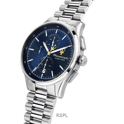 Maserati Sorpasso Cronografo Acciaio Inox Quadrante Blu Sunray Quarzo R8873624004 100M Orologio da Uomo