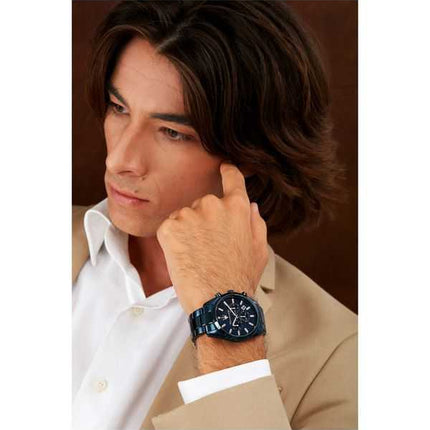 Orologio da uomo Maserati Attrazione cronografo in acciaio inossidabile blu navy quadrante multifunzione al quarzo R8873626003