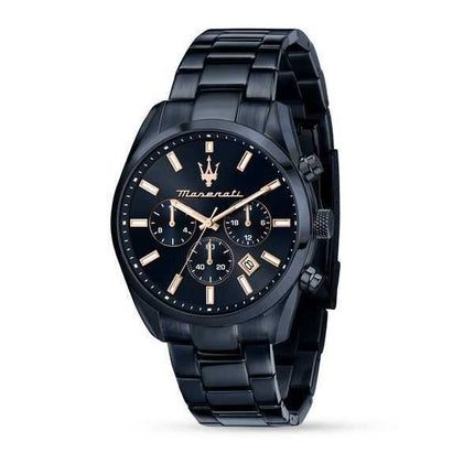 Orologio da uomo Maserati Attrazione cronografo in acciaio inossidabile blu navy quadrante multifunzione al quarzo R8873626003