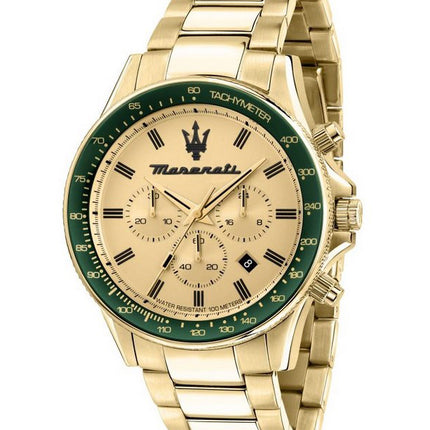 Orologio da uomo Maserati Sfida cronografo quadrante dorato al quarzo R8873640005 100M