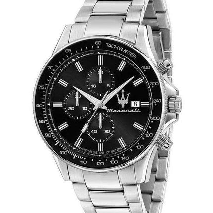 Orologio Maserati Sfida Cronografo Quadrante Nero Quarzo R8873640015 100M Orologio da Uomo