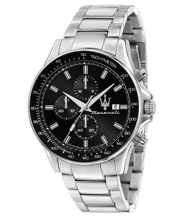 Orologio Maserati Sfida Cronografo Quadrante Nero Quarzo R8873640015 100M Orologio da Uomo