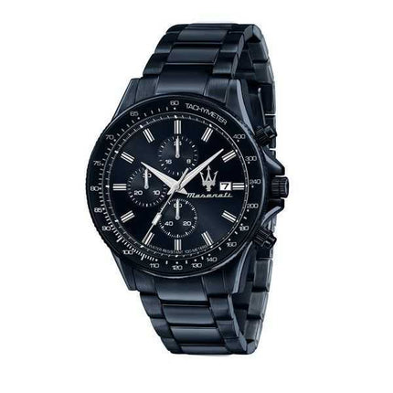 Orologio da uomo Maserati Sfida Sport Cronografo in acciaio inossidabile quadrante blu al quarzo R8873640023 100M