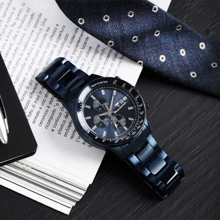 Orologio da uomo Maserati Sfida Sport Cronografo in acciaio inossidabile quadrante blu al quarzo R8873640023 100M
