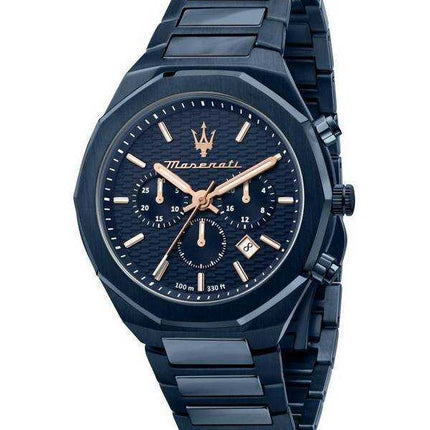Orologio Maserati Stile Cronografo Quadrante Blu Quarzo R8873642008 100M Orologio da Uomo