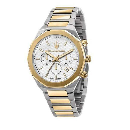 Orologio da uomo Maserati Stile Cronografo bicolore in acciaio inossidabile quadrante bianco R8873642009 100M